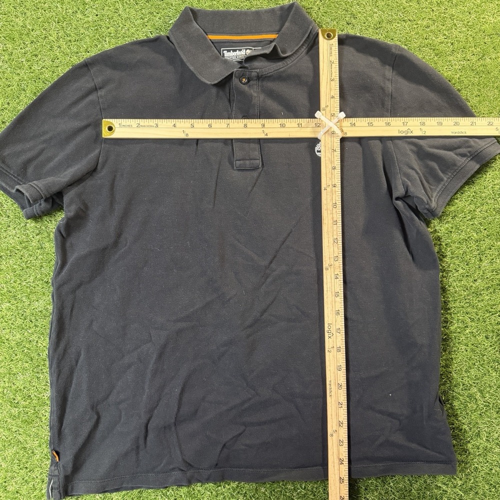 TIMBERLAND Men's BLACK Regular Fit Large Logo Polo Shirt - Picture 4 of 7